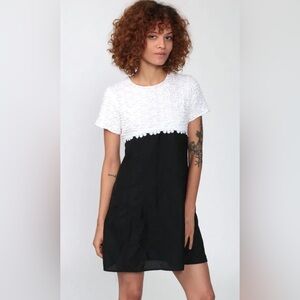 Vintage Black And White Shift Mini Dress